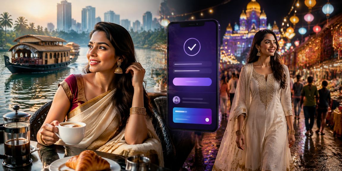 Player enjoying slots on mobile at Kerala backwaters with secure payment options